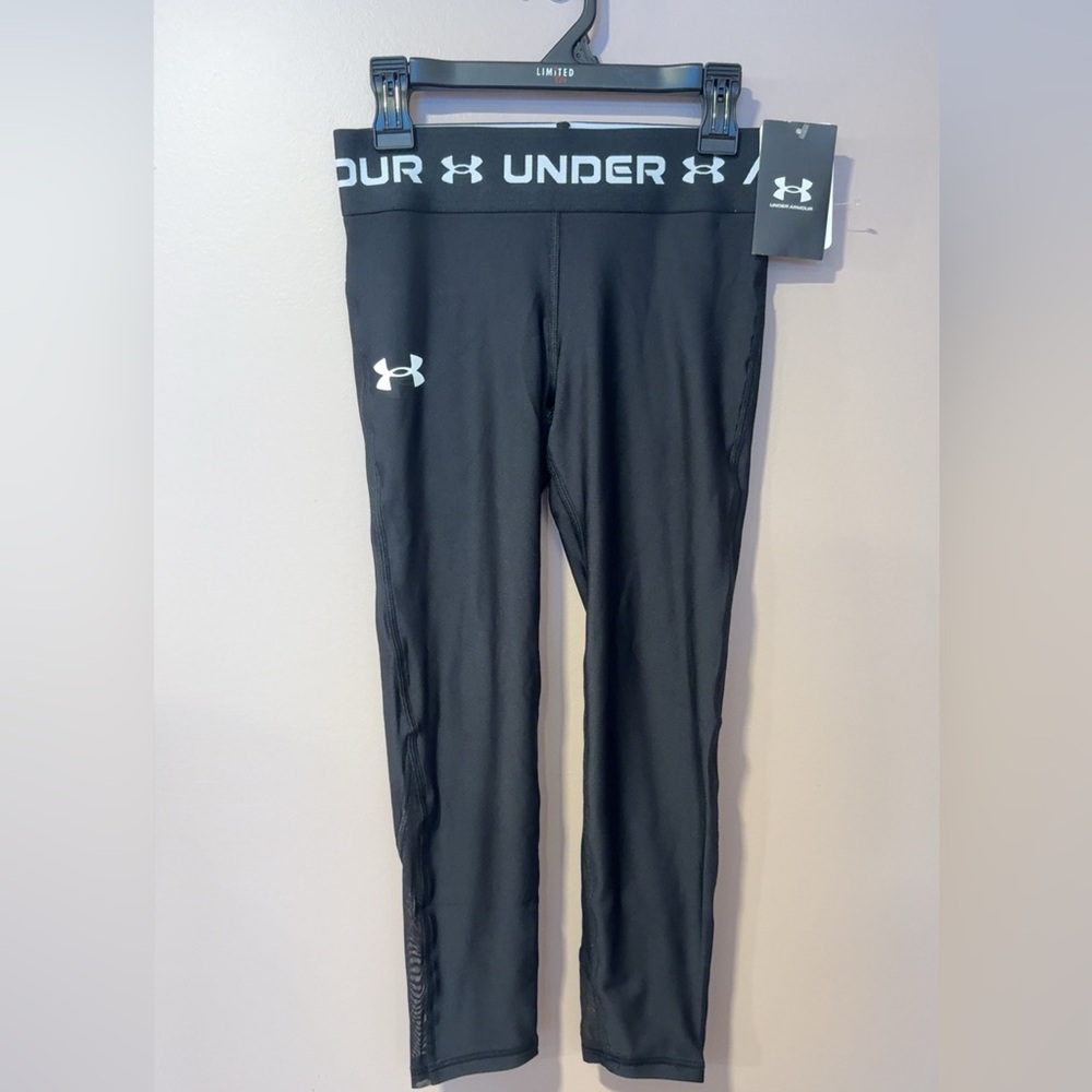Under Armour Black Ankle Crop Leggings Youth Medium